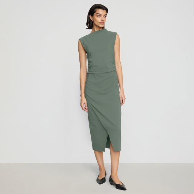 Manon Asymmetric-Neck Ruched Dress Product Image