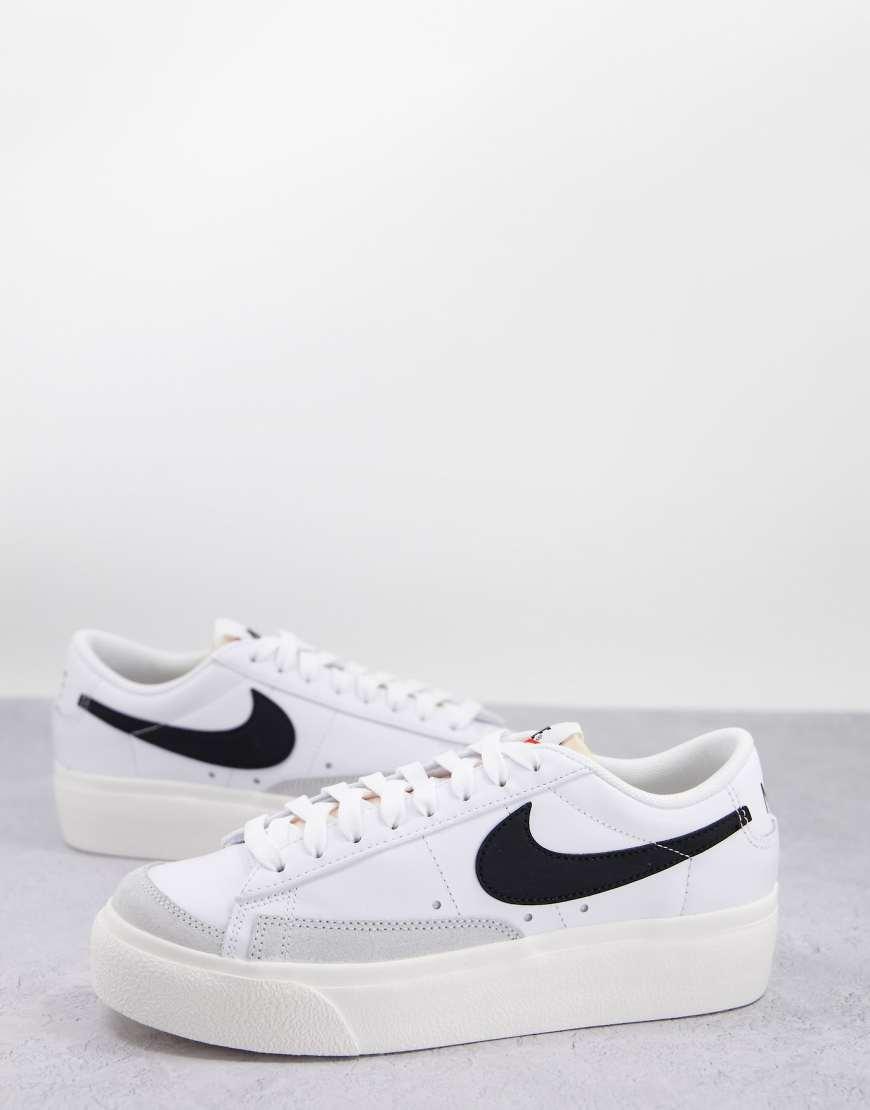 Nike Womens Nike Blazer Low Platform - Womens Shoes White/Black Product Image