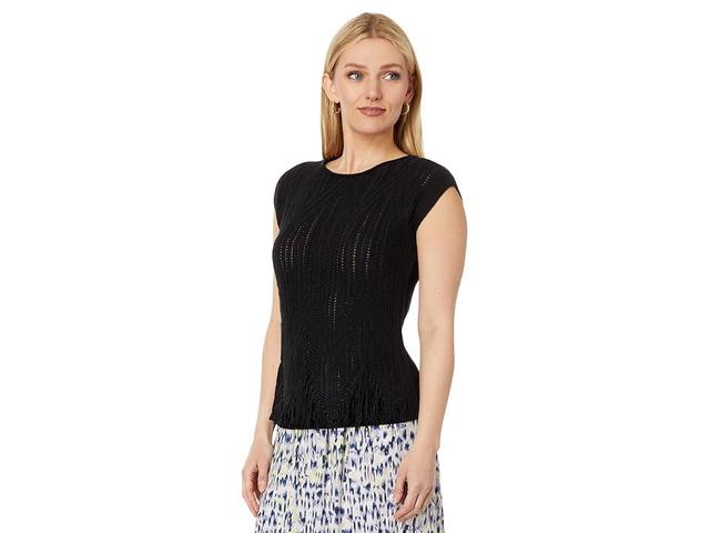 NIC+ZOE Textured Swing Sweater Onyx) Women's Sweater Product Image