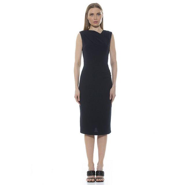 Womens ALEXIA ADMOR Khloe Ruched Midi Sheath Dress Product Image