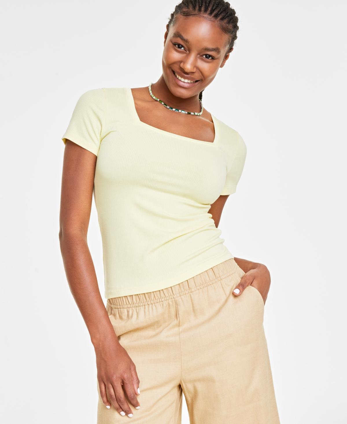 Women's Knit Square-Neck Top, Created for Macy's Product Image