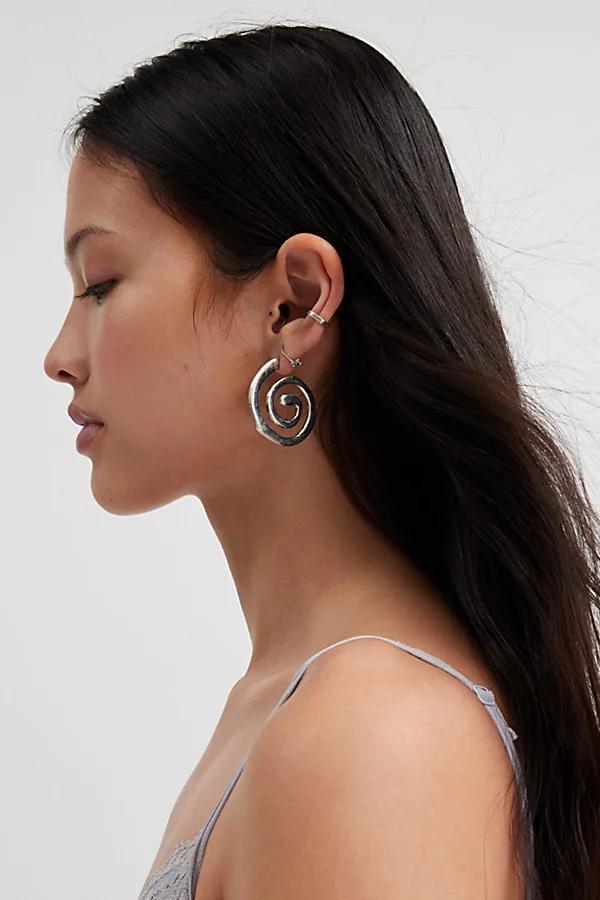 Swirly Burnished Hoop Earring Womens at Urban Outfitters Product Image