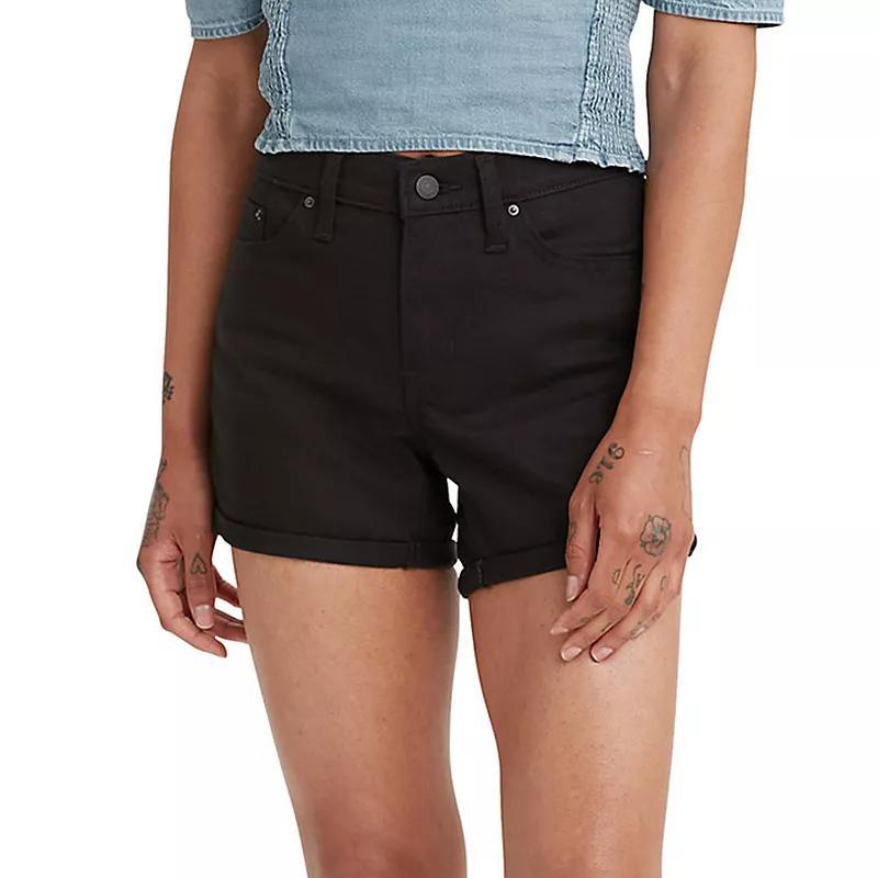 Levis Mid Rise Update Cuffed Hem Stretch Denim Shorts Product Image