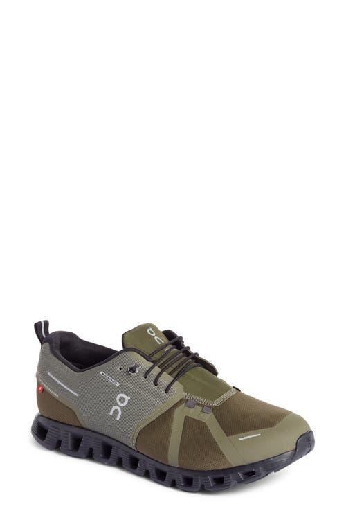 On Cloud 5 Waterproof in Olive & Black - Olive. Size 8 (also in 7, 7.5, 8.5). Product Image