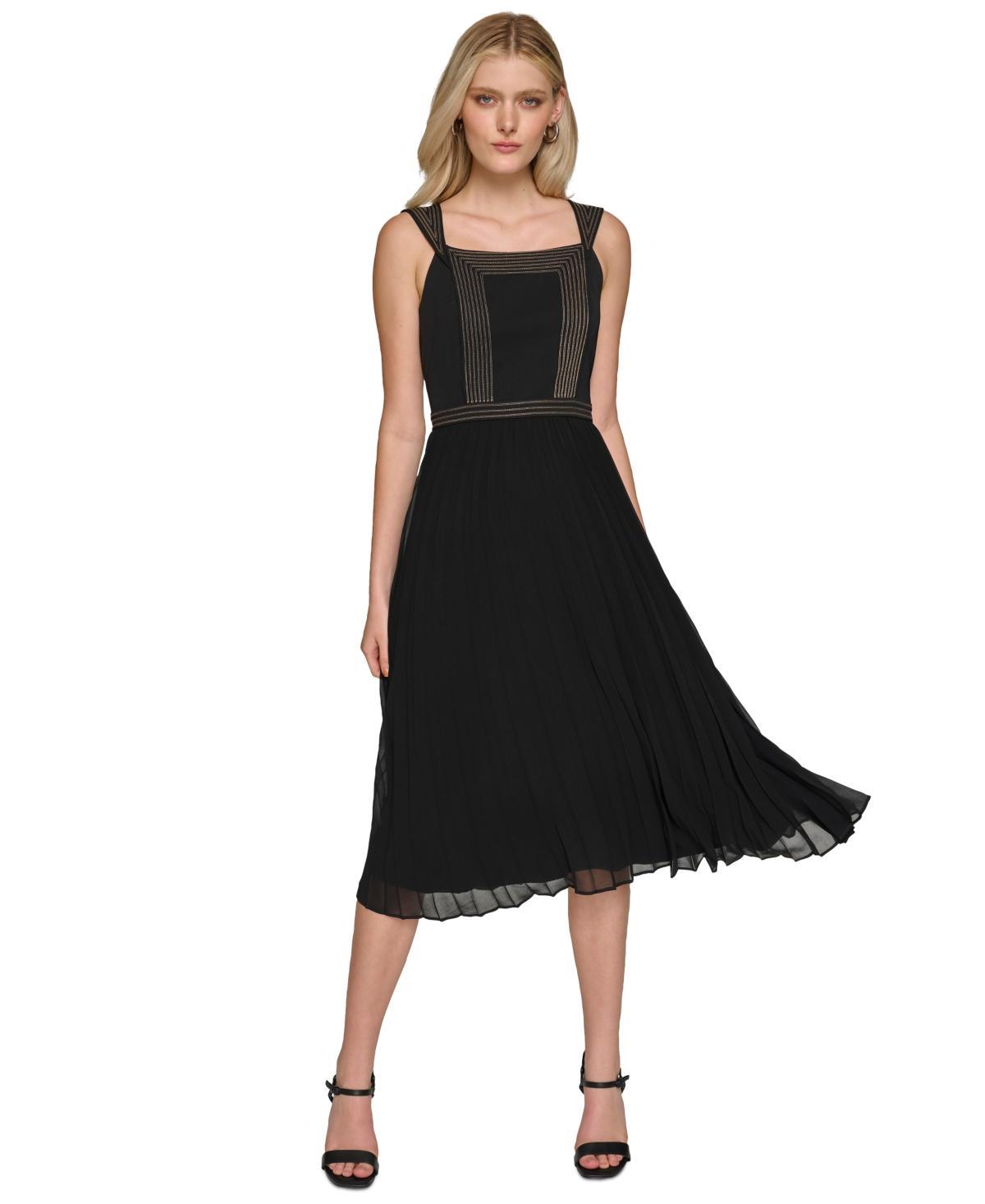 Womens Pleat-Skirt Midi Dress Product Image