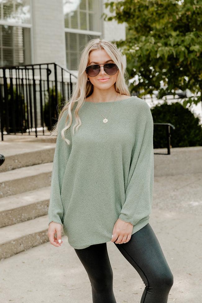 Lost Hope Sage Pullover Knit Sweater Product Image