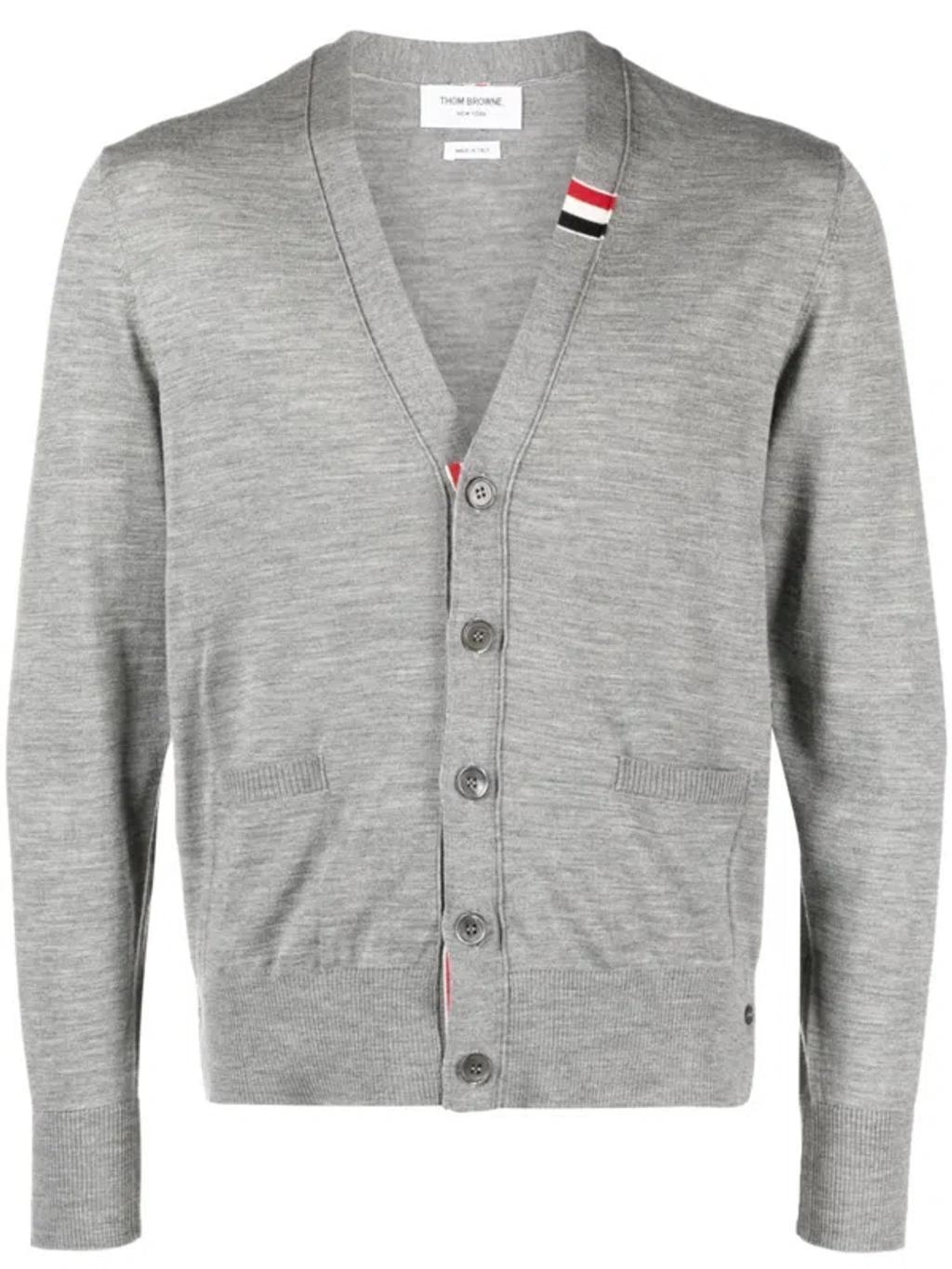 Men's Wool Cardigan In Grey Product Image