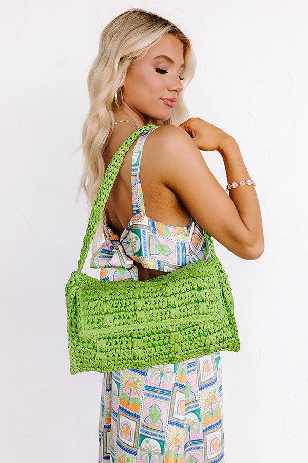 Sunny Days Ahead Woven Purse in Kelly Green Product Image