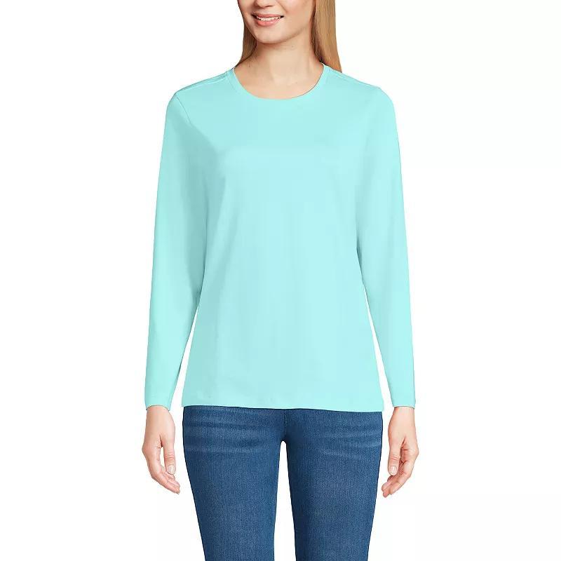 Petite Lands End Relaxed-Fit Supima Cotton Crewneck Tee, Womens Product Image