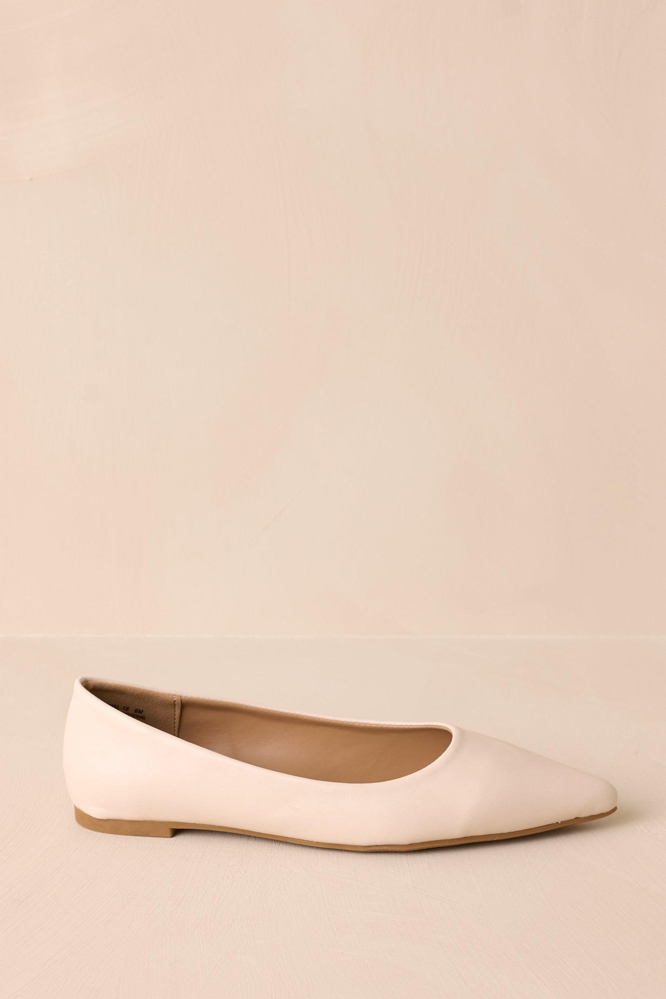 Look Impressed Ivory Pointed-Toe Ballet Flats Product Image