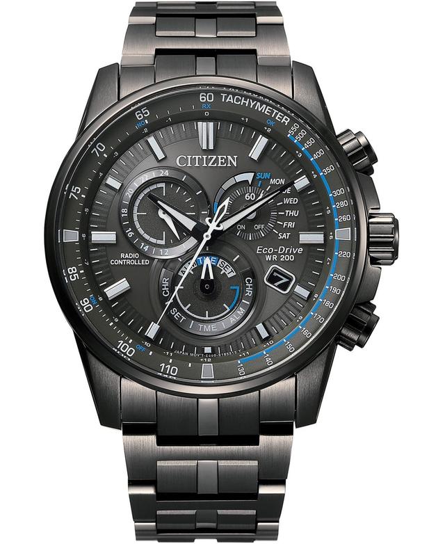 Men's Citizen Eco-DriveÂ® Pcat Chronograph Black Watch (Model: Cb5887-55H) Product Image