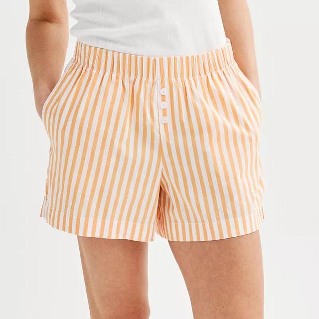 Womens Sonoma Goods For Life Striped Poplin Boxer Pajama Shorts Product Image