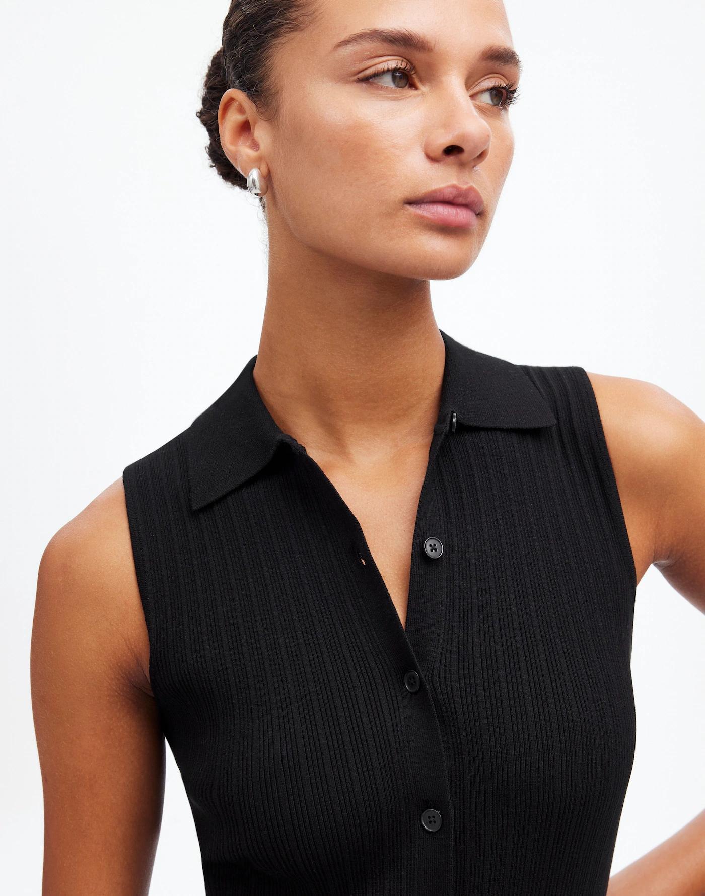 The Signature Knit Button-Front Vest Product Image