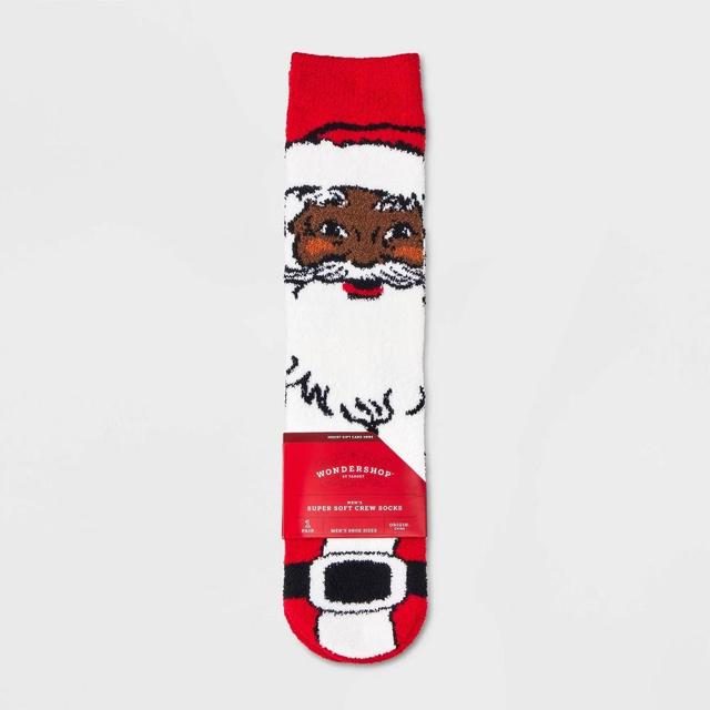 Mens Vintage Santa Cozy Crew Socks with Gift Card Holder - Wondershop Red 6 -12 Product Image