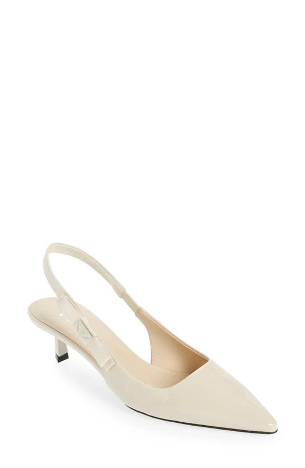 Patent Bow Slingback Pumps In Ivory product image