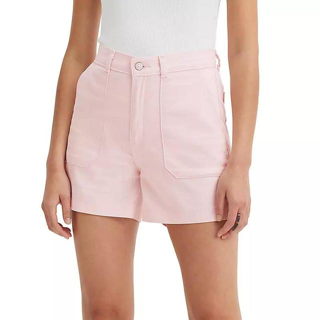 Womens Levis Slim Twill Midrise Utility Shorts Pink Chalk Product Image