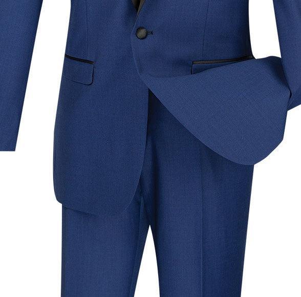 Kingsman Collection - Shawl Collar Slim Fit Tuxedo 2 Piece 1 Button in Blue Product Image