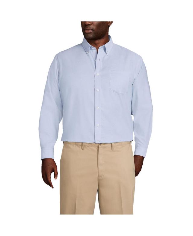 Lands End Mens Traditional Fit Solid No Iron Supima Oxford Dress Shirt Product Image