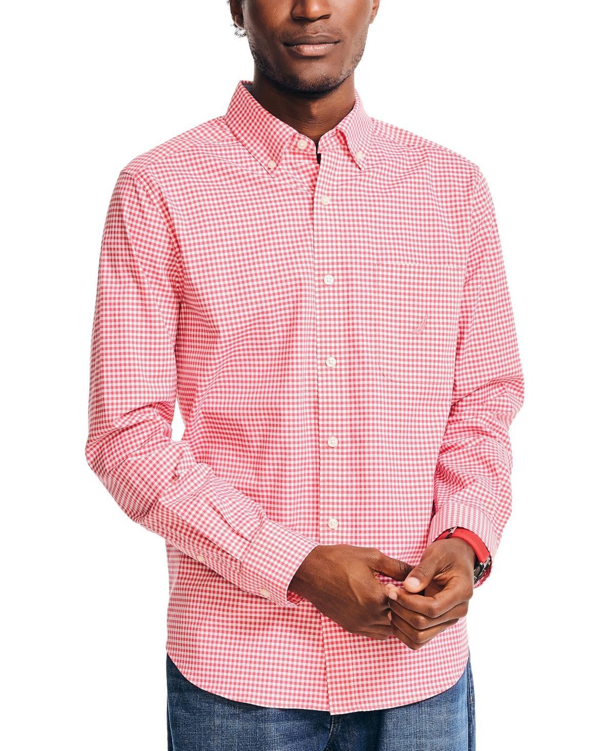 Nautica Men's Gingham Long Sleeve Button Down Shirt, Small Product Image