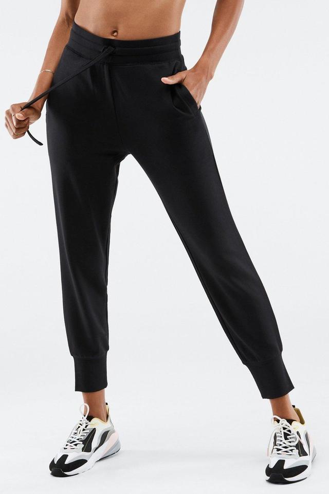 Fabletics Luxe Terry Jogger Womens black plus Size 4X Product Image