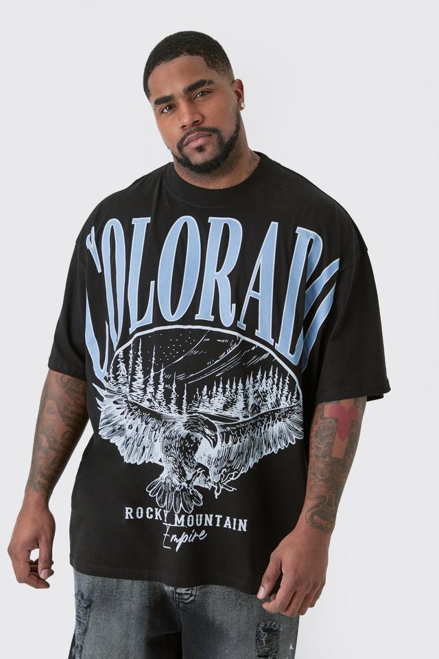 Plus Colorado Varsity Graphic T-shirt In Black | boohooMAN USA Product Image