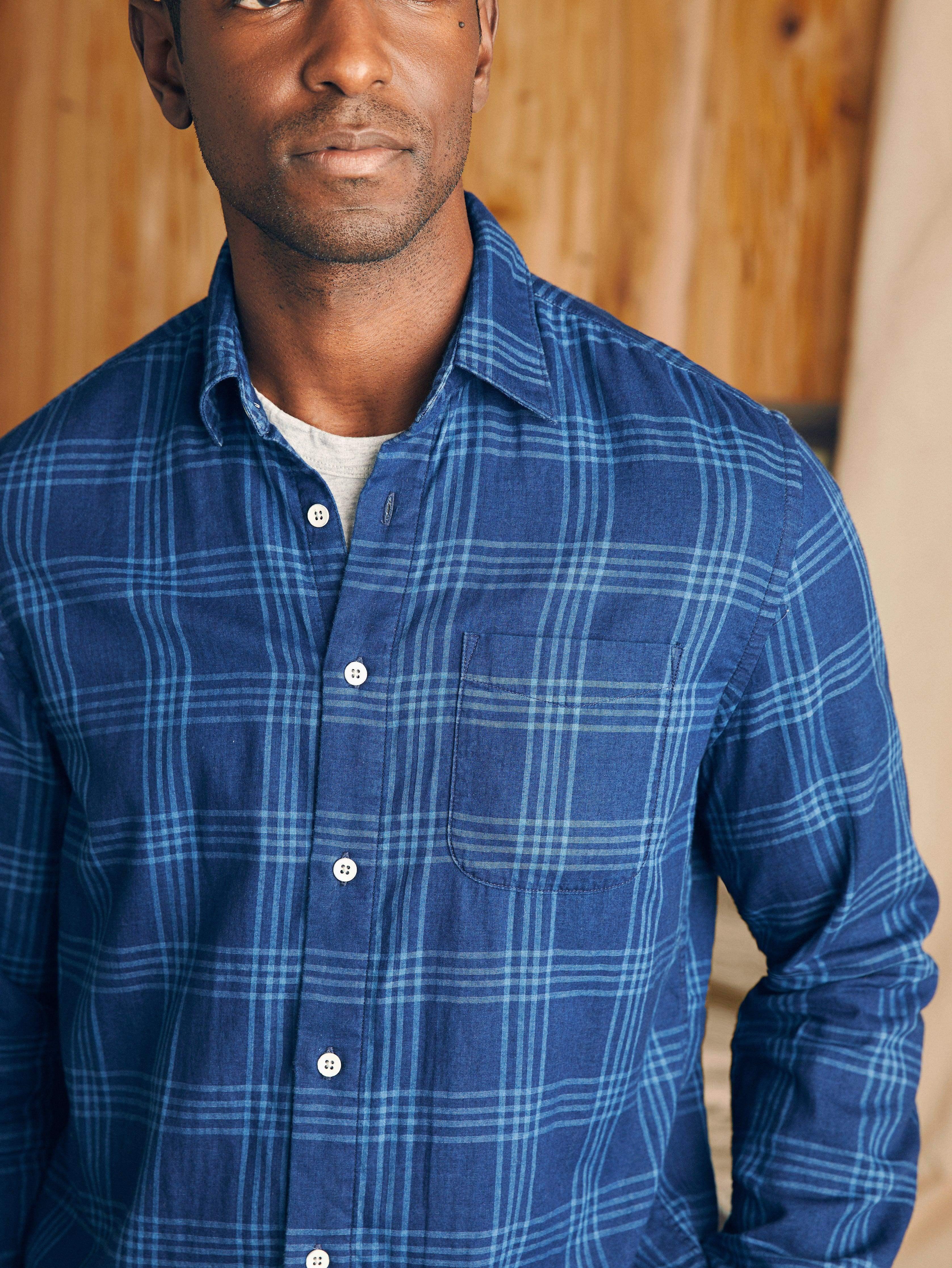 Sunwashed Chambray Shirt - Navy Night Windowpane Male Product Image