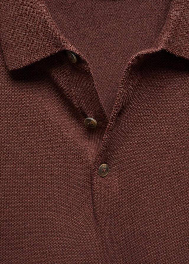 MANGO MAN - Short-sleeve knitted polo shirt burgundyMen Product Image