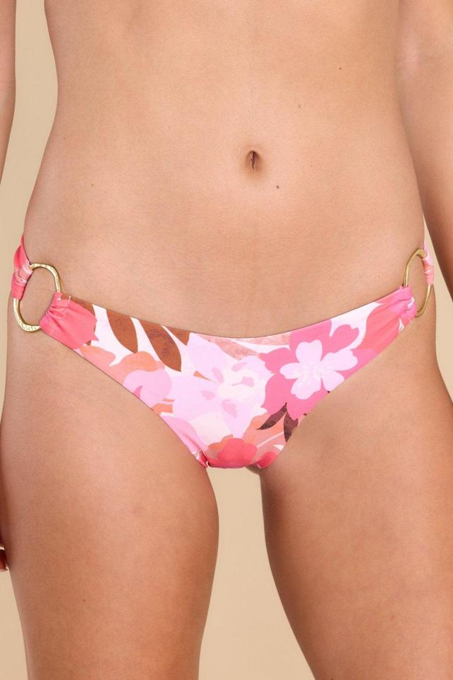 Cali Floral Bikini Bottoms Swimwear Pink Product Image