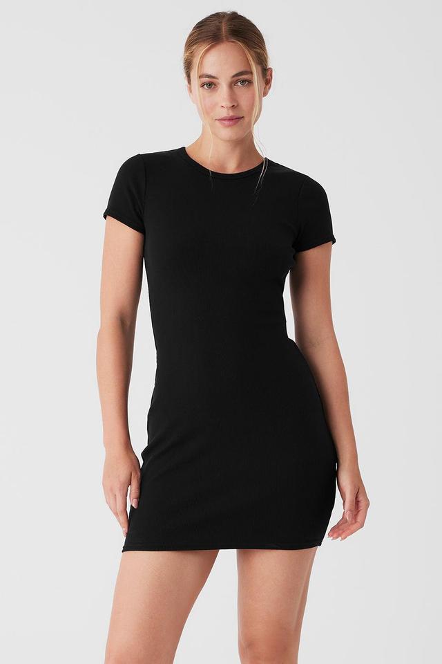 Alo Yoga | Goddess Ribbed Short Sleeve Dress Product Image