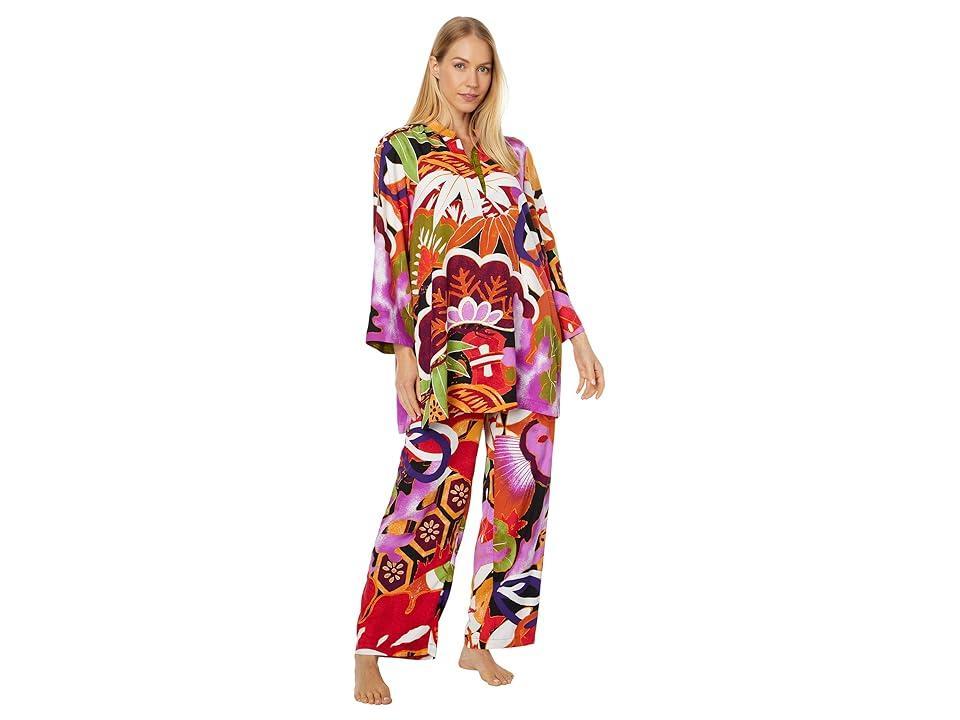 Natori Ikebana Mandarin PJ Multi) Women's Pajama Sets Product Image