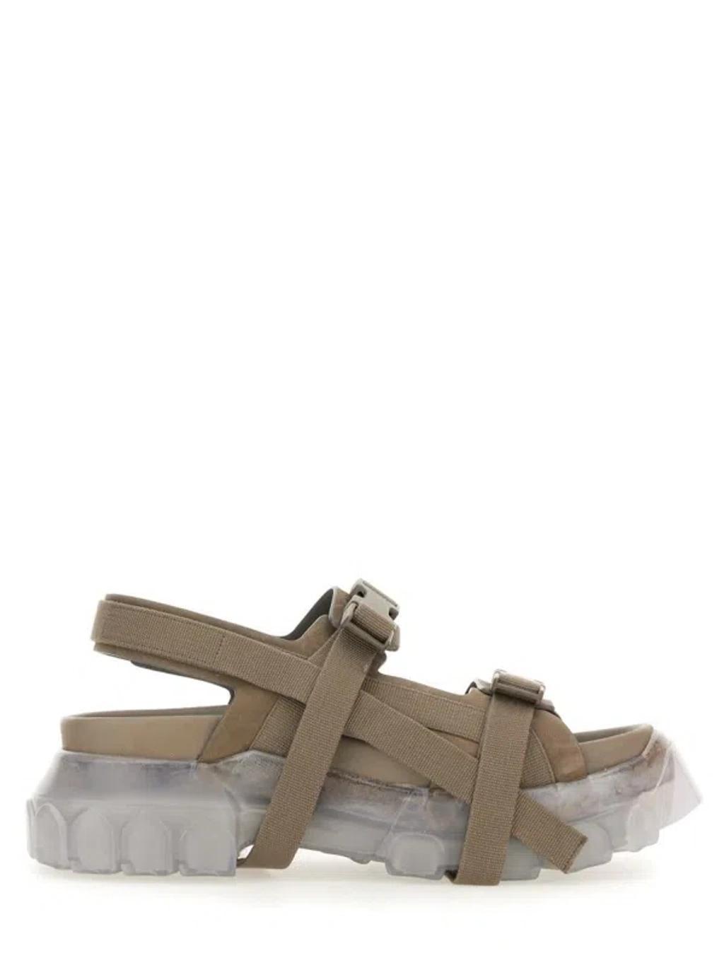 Buckle Detailed Sandals In Beige Product Image