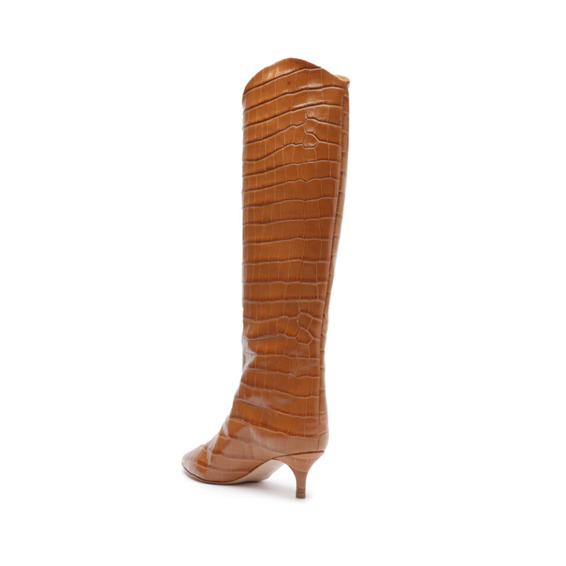 Maryana Lo Crocodile-Embossed Leather Boot Product Image