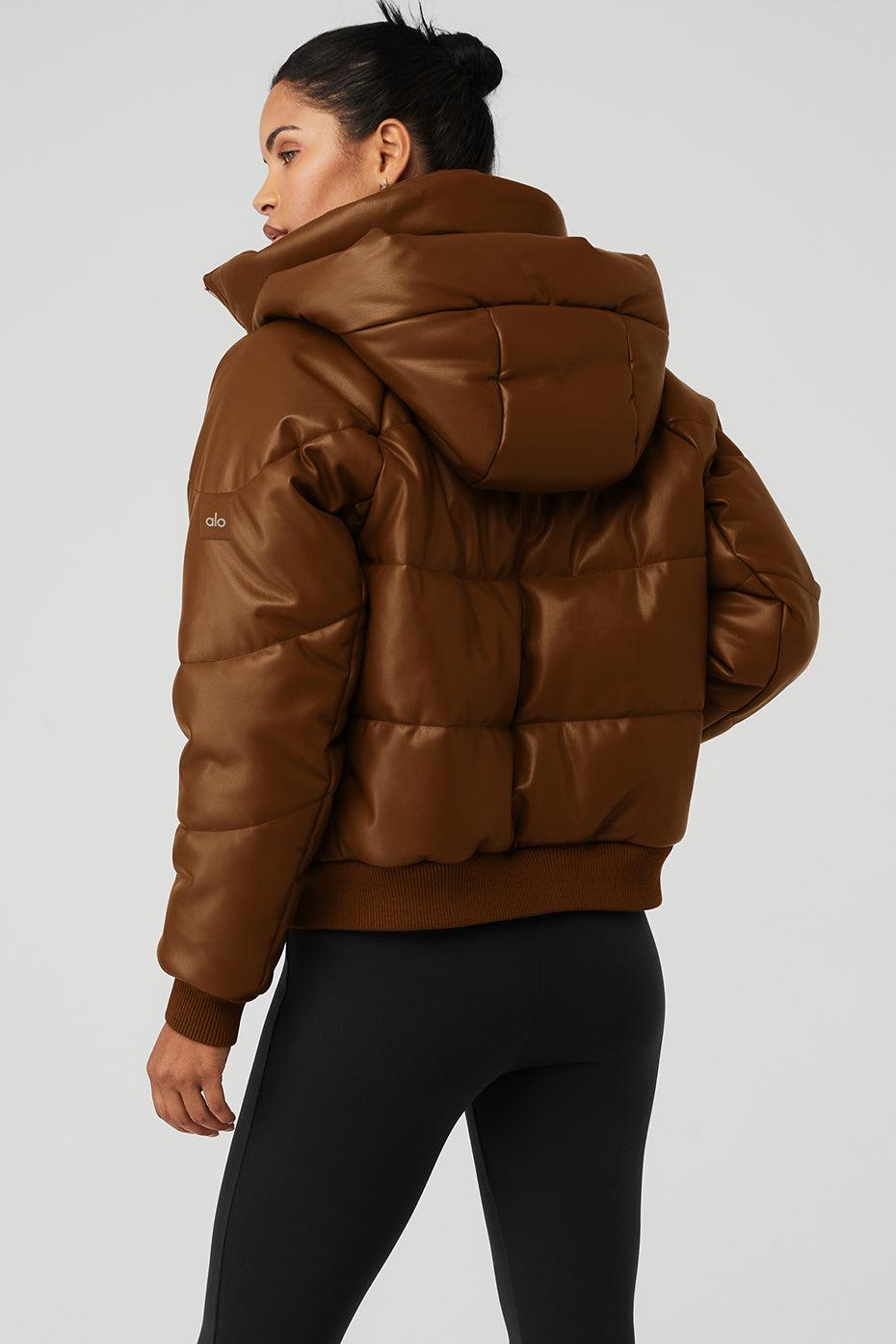 Alo Yoga | Faux Leather Boss Puffer Jacket Product Image