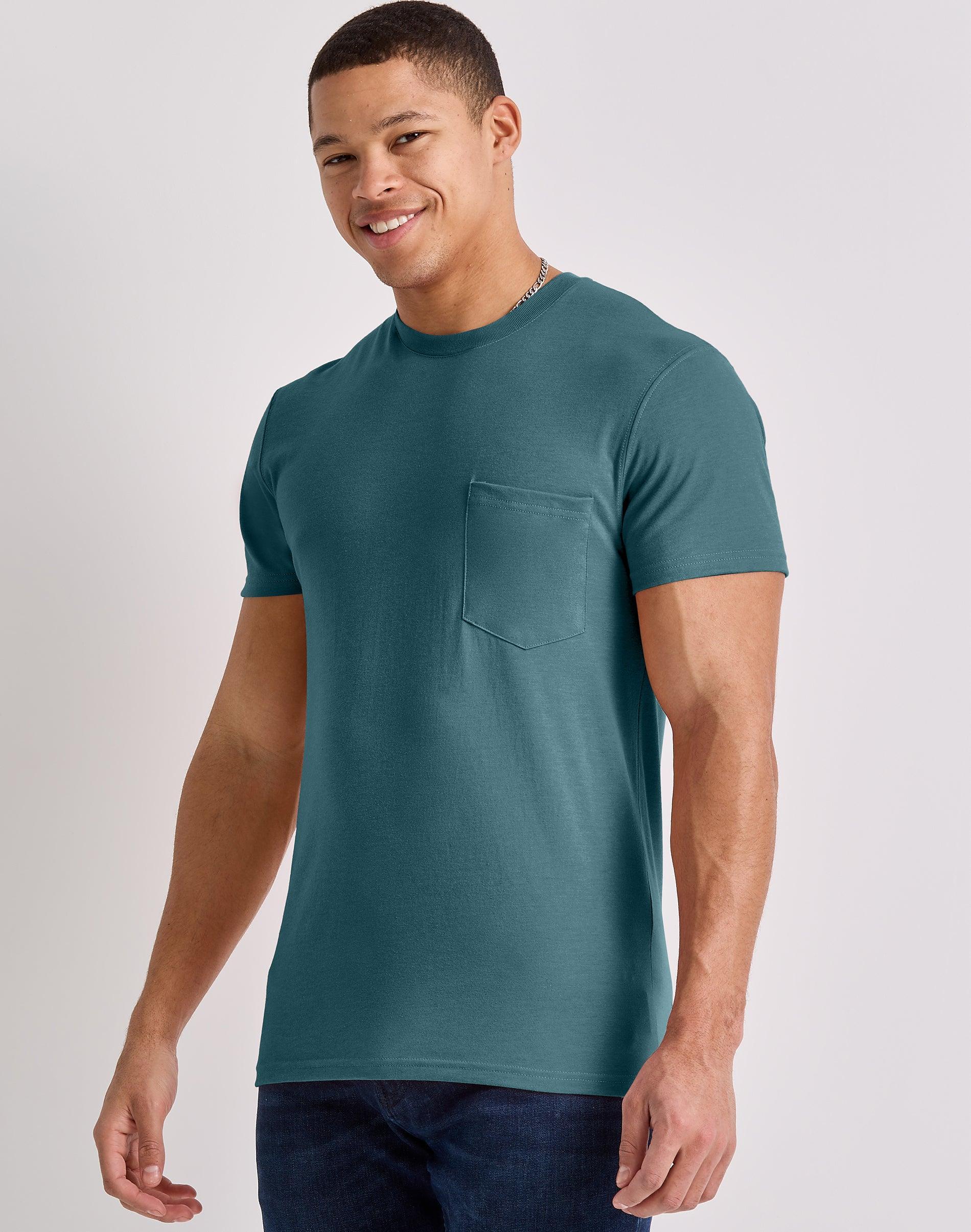 Mens Hanes Originals Cotton Short Sleeve Pocket T-shirt Product Image