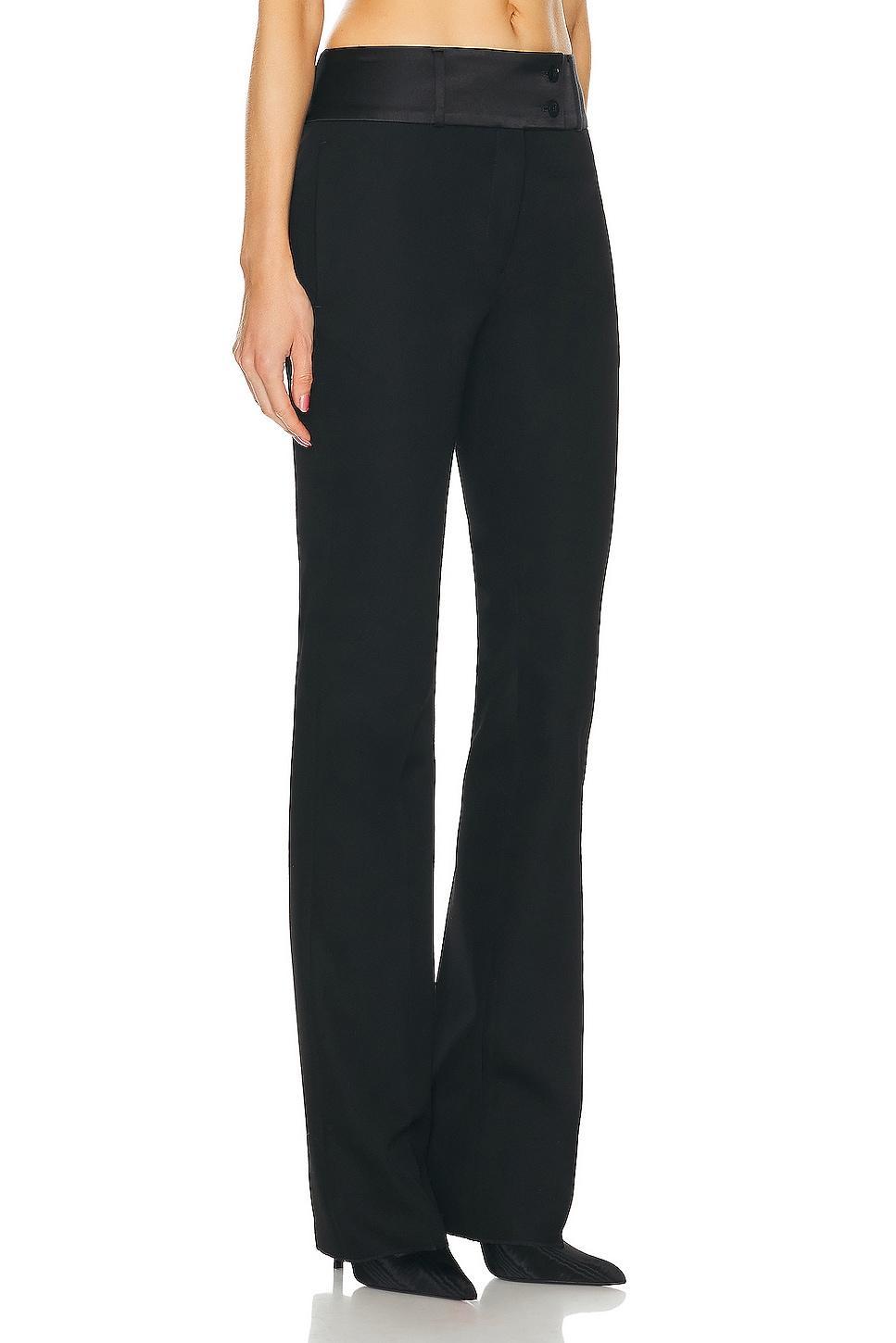 Ferragamo Silk Banded Trouser Black. (also in ). Product Image