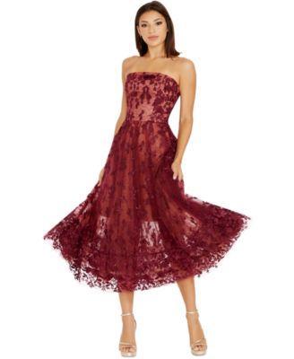 Dress the Population Womens Kailyn Strapless Fit & Flare Dress Product Image