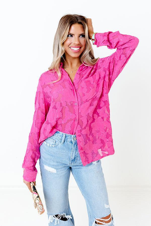 Brag On You Button Up In Pink Product Image