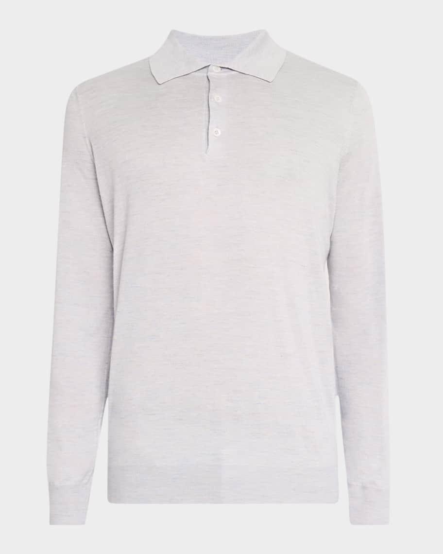 Men's Cashmere, Silk, and Linen Polo Sweater Product Image