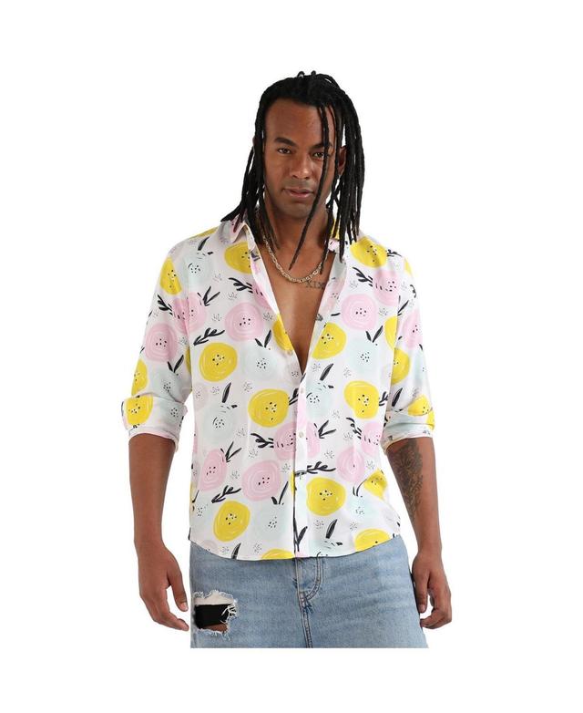 Campus Sutra Mens EcoLiva Artistic Botanical Shirt Product Image