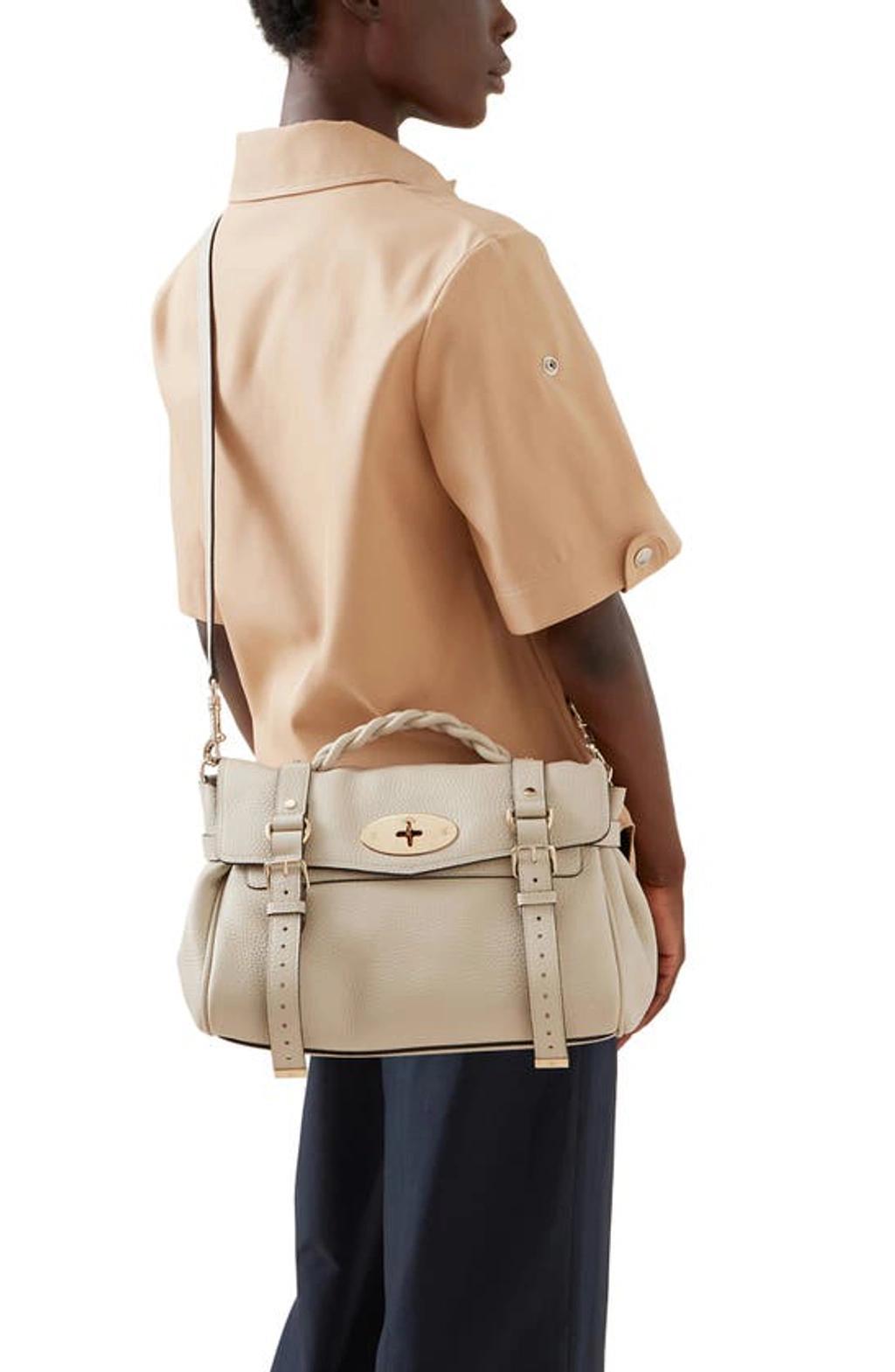 MULBERRY Alexa Leather Satchel In Chalk Product Image