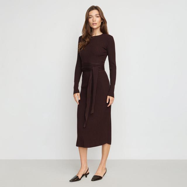 Carmen Tie-Front Ribbed Dress Product Image