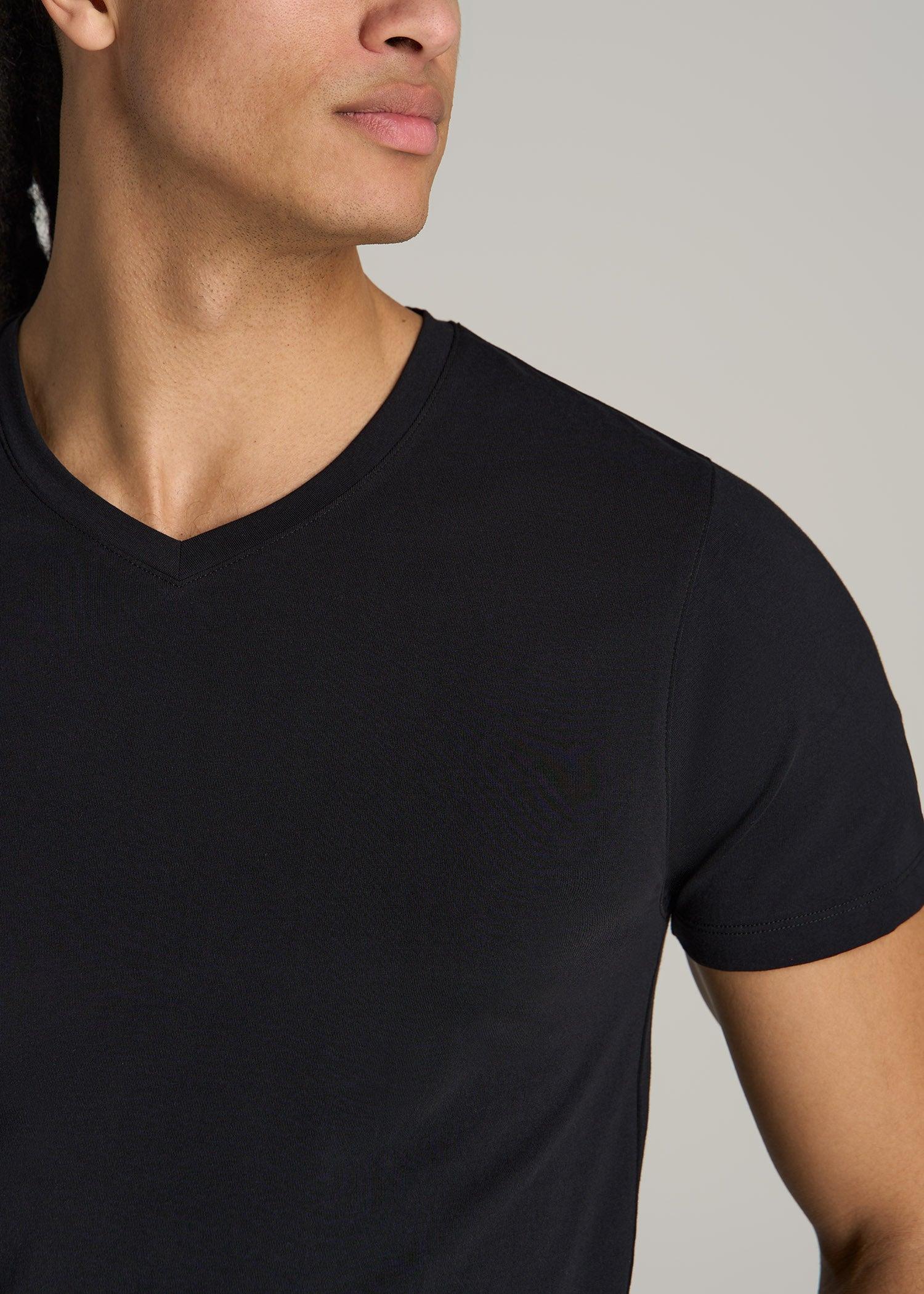 The Essential MODERN-FIT V-Neck Tee for Tall Men in Black Product Image