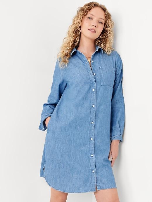 Jean Mini Shirt Dress Product Image