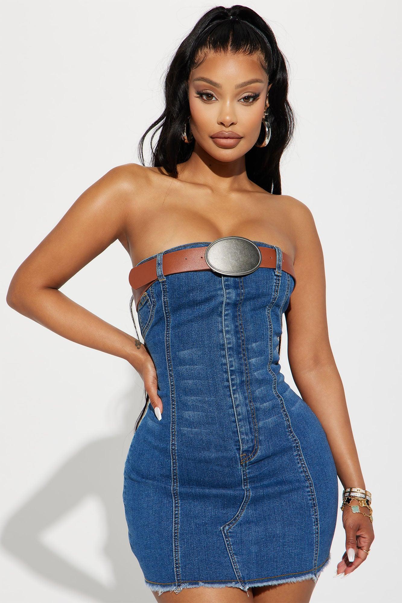 Kelly Denim Mini Dress - Medium Wash product image