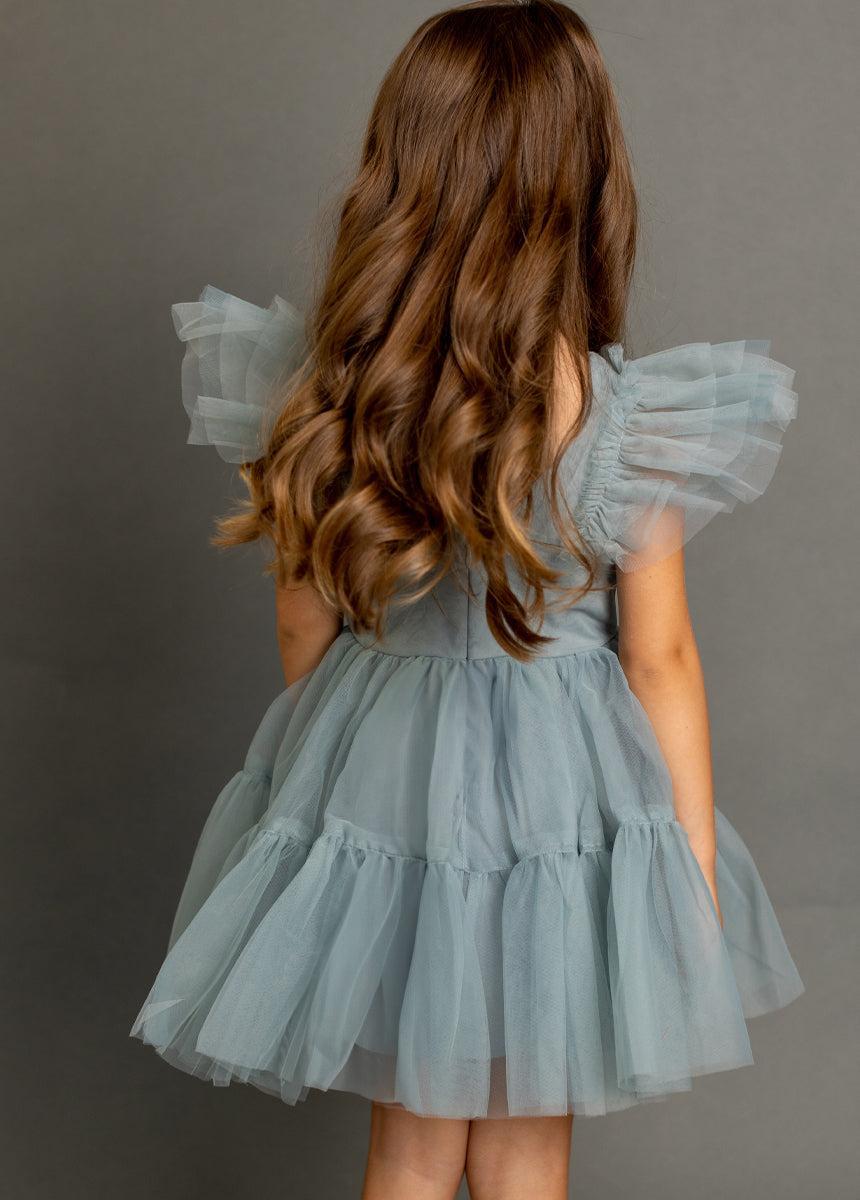 Elain Dress in Dusty Teal Product Image