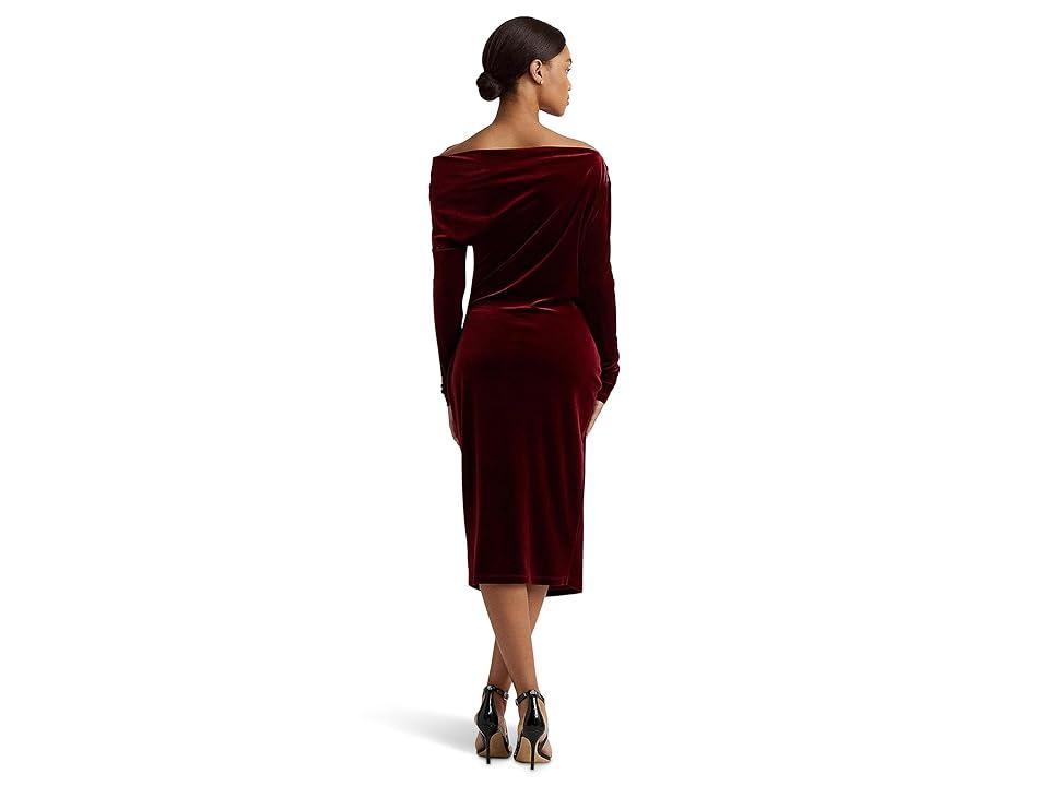 Lauren Ralph Lauren Womens Drop-Shoulder Velvet Dress Product Image