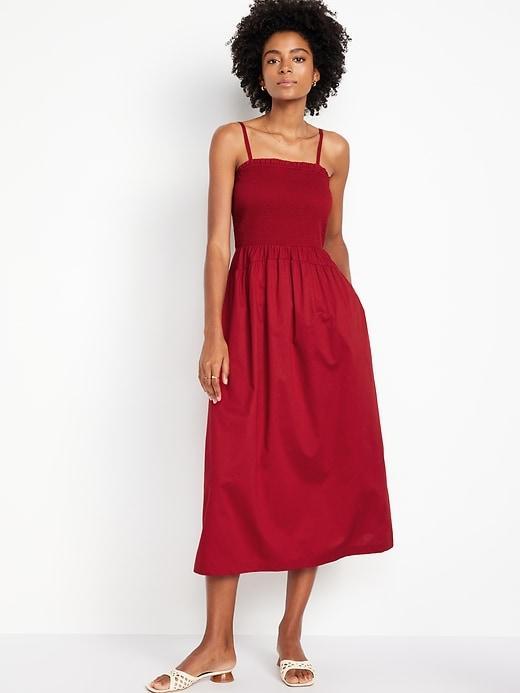 Fit & Flare Smocked Midi Dress Product Image