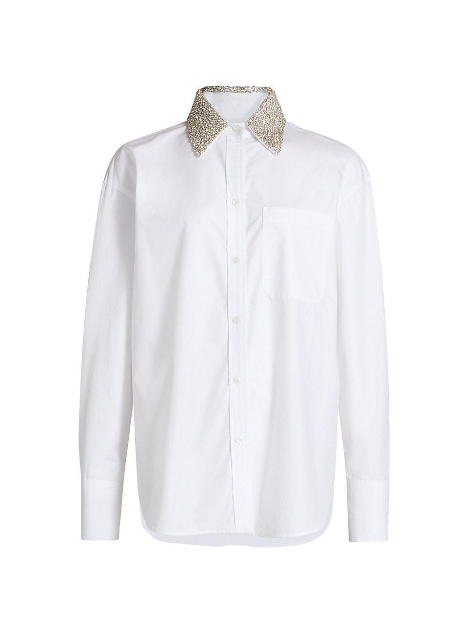 Womens Big Joe Cotton Embellished Collar Shirt Product Image