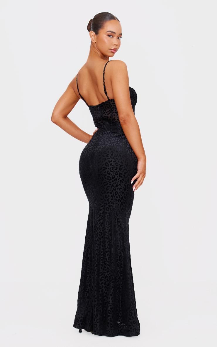 Black Animal Devore Maxi Dress Product Image