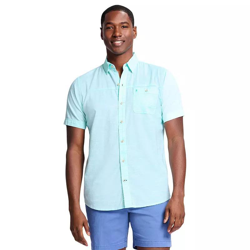 Mens IZOD(R) Chambray Short Sleeve Button Down Shirt Product Image